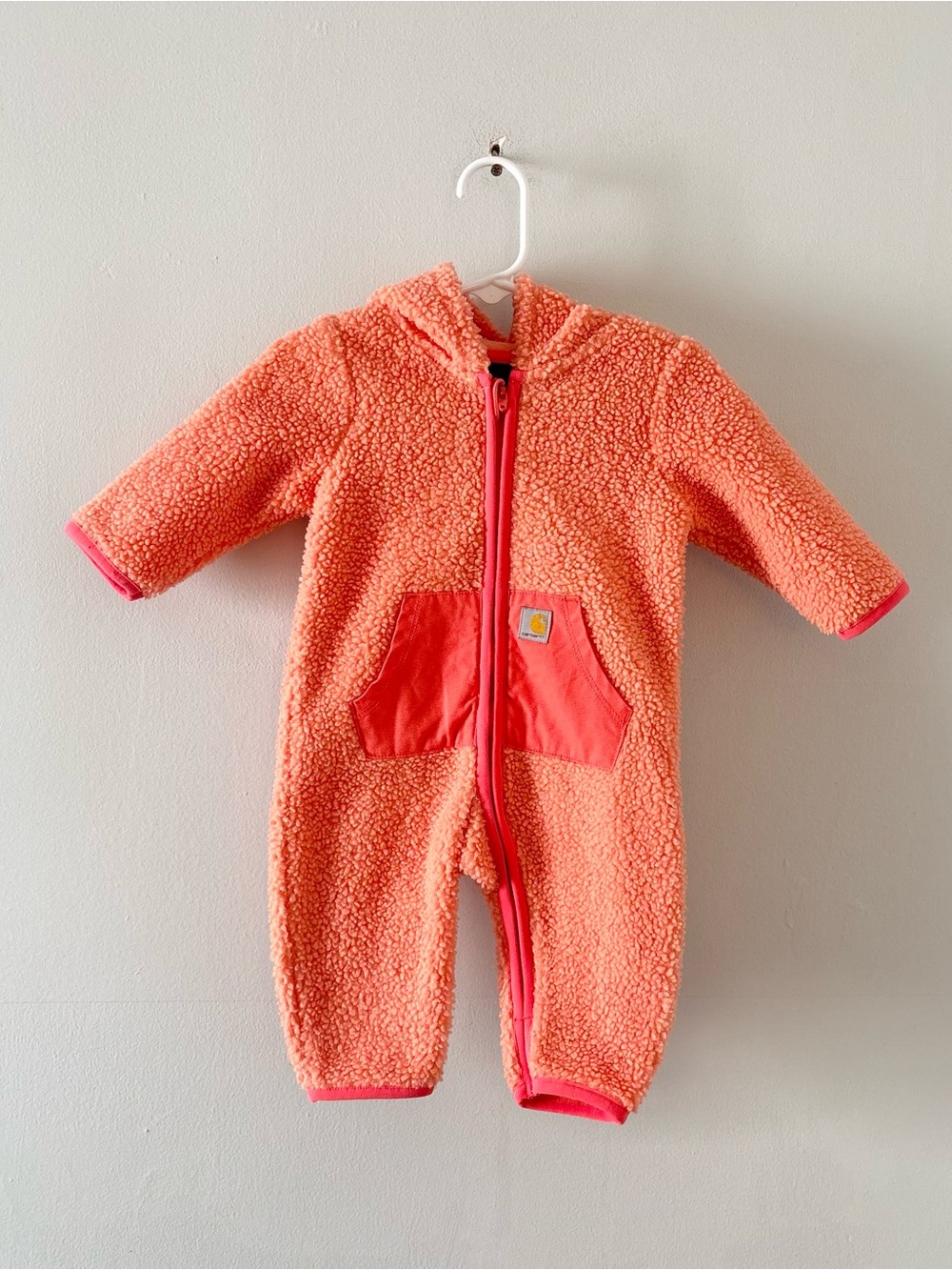 Carhartt NEW Baby Girls Long-Sleeve Sherpa Zip-Front Hooded Coverall Winter